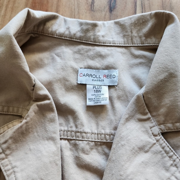 Carroll Reed tan quarter sleeves classic buttoned jacket,plus size 18W - Picture 6 of 9